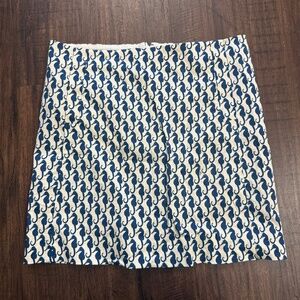 J. Crew Nautical Skirt White with Blue Seahorses